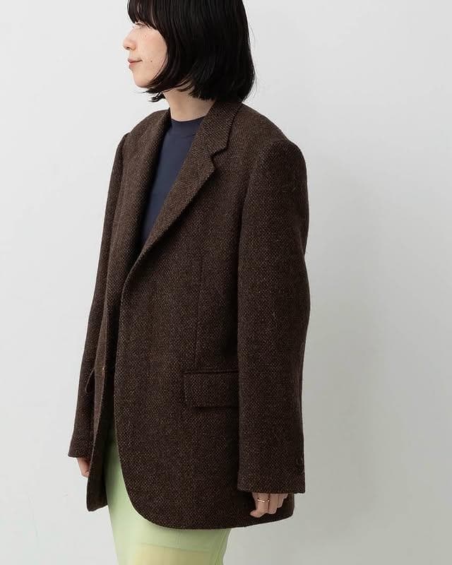 ジャケット・アウター AURALEE SHETLAND WOOL TWEED OVER JACKET