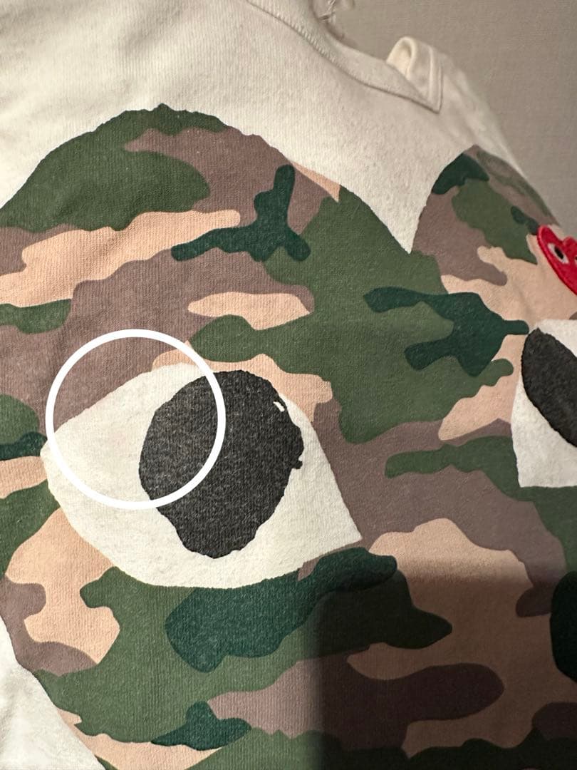 PLAY Comme des Garçons 迷彩ハート Tシャツ L
