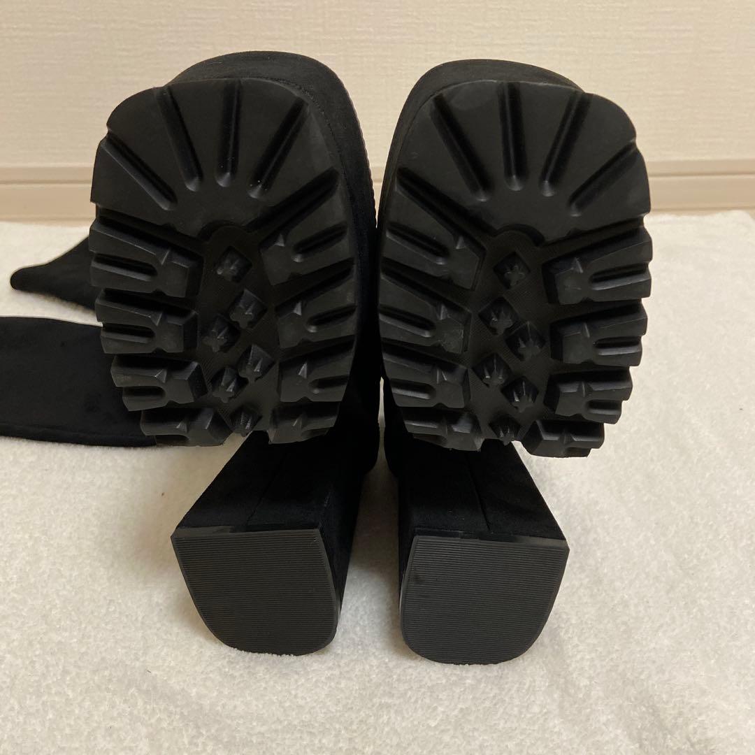 ✨極美品✨エモダ/スクエアフィットロングブーツ/ニーハイブーツ/ブラック/S