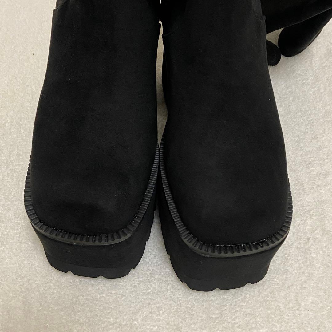 ✨極美品✨エモダ/スクエアフィットロングブーツ/ニーハイブーツ/ブラック/S