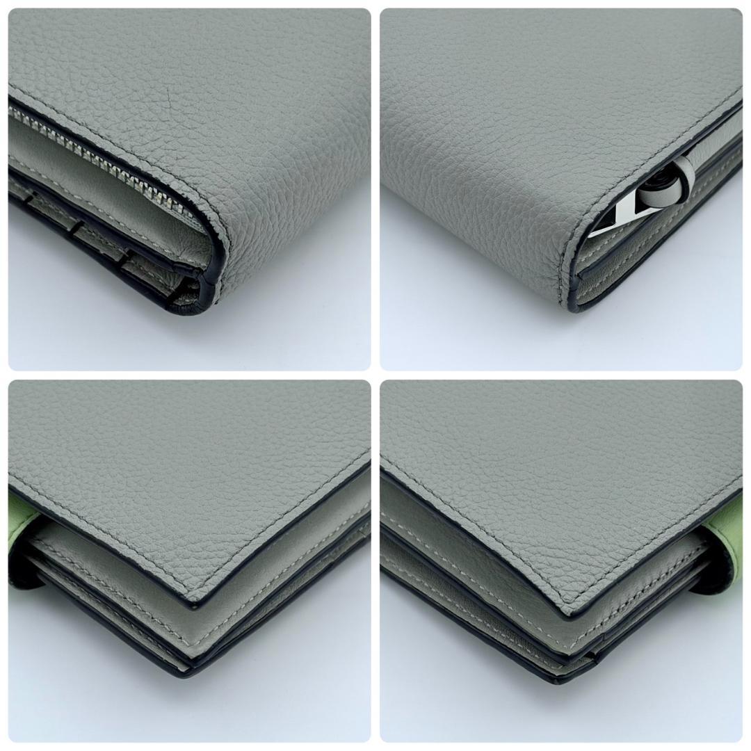 LOEWE ロエベ アナグラム スリムジップ バイフォールドウォレット グレー