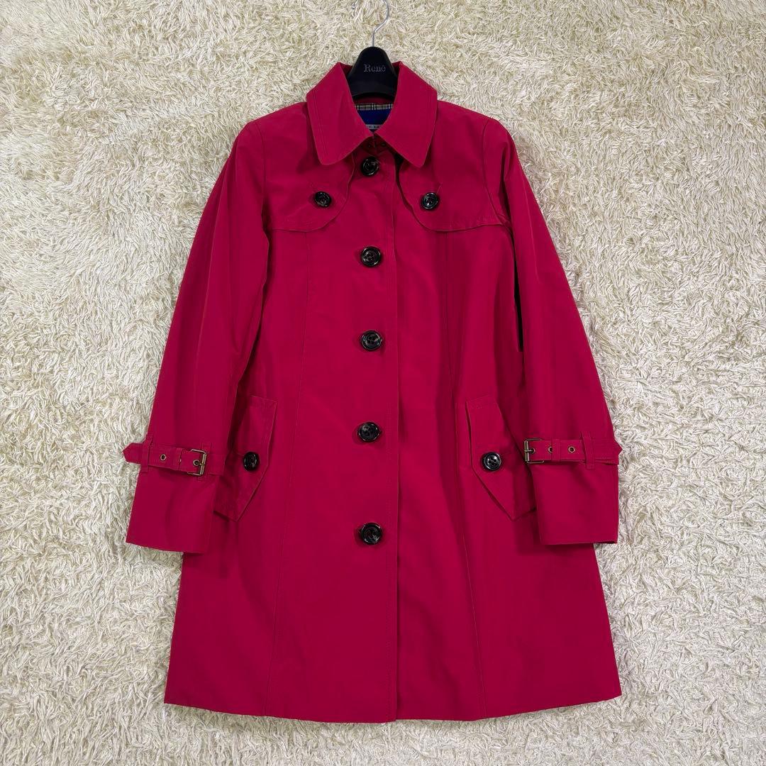 美品　希少カラー　バーバリーブルーレーベル　ノバチェック　トレンチコート