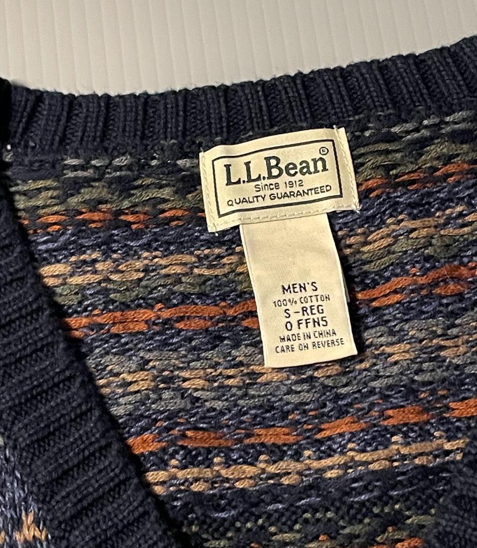 L.L.Bean・レア品！フェアアイル・Vネック・コットンニットベスト