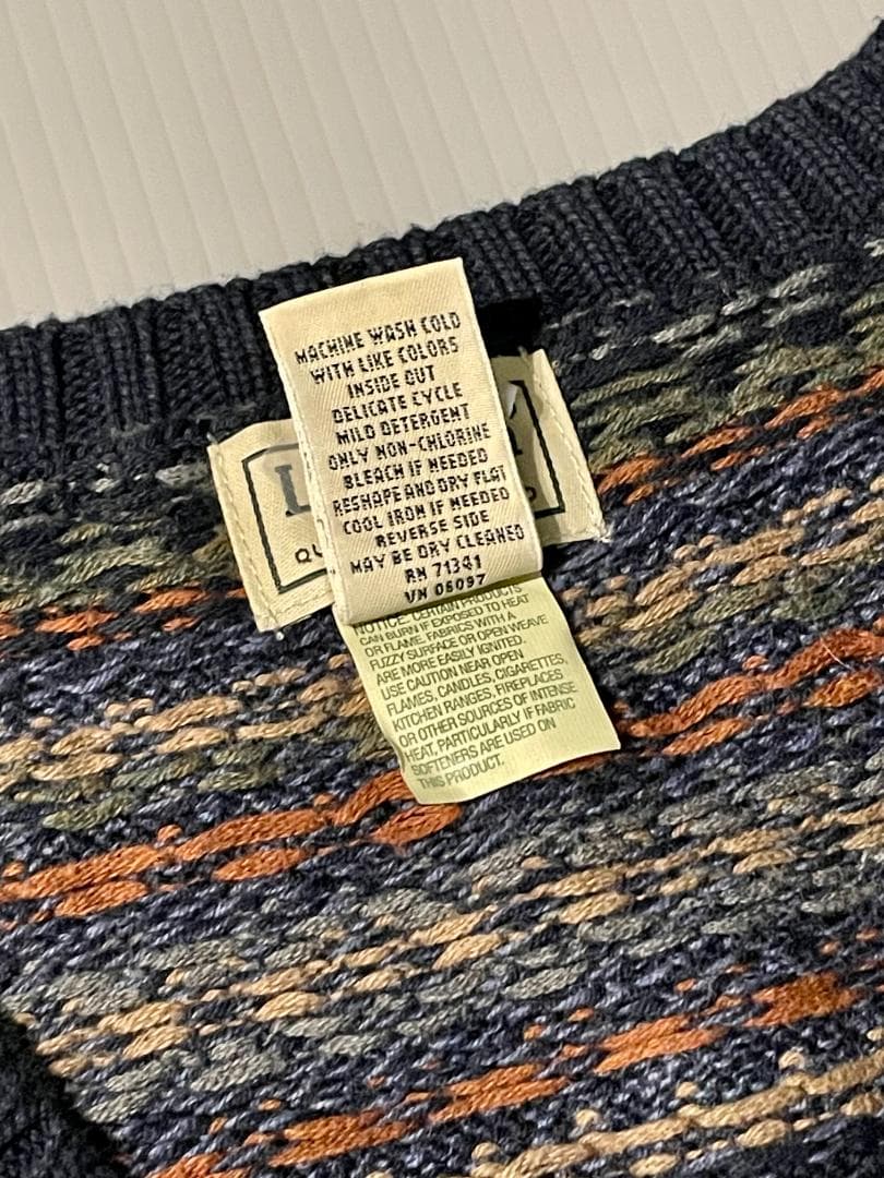 L.L.Bean・レア品！フェアアイル・Vネック・コットンニットベスト