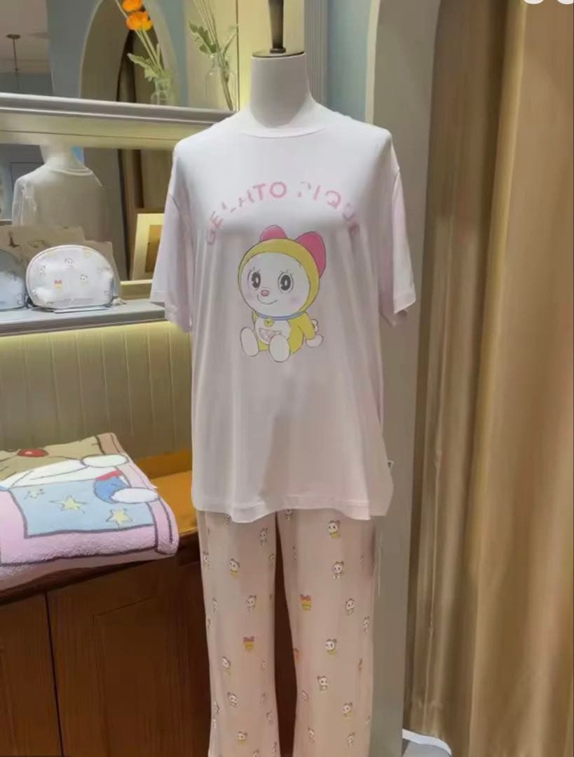 新品！ジェラートピケ♡ドラミちゃんルームウェア上下セットピンク