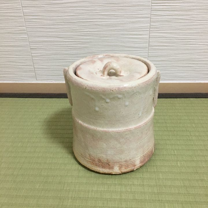 水指　萩焼　　廣瀬淡雅　耳付水指