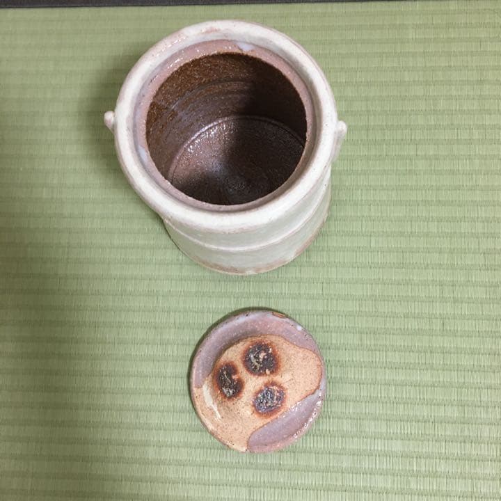 水指　萩焼　　廣瀬淡雅　耳付水指