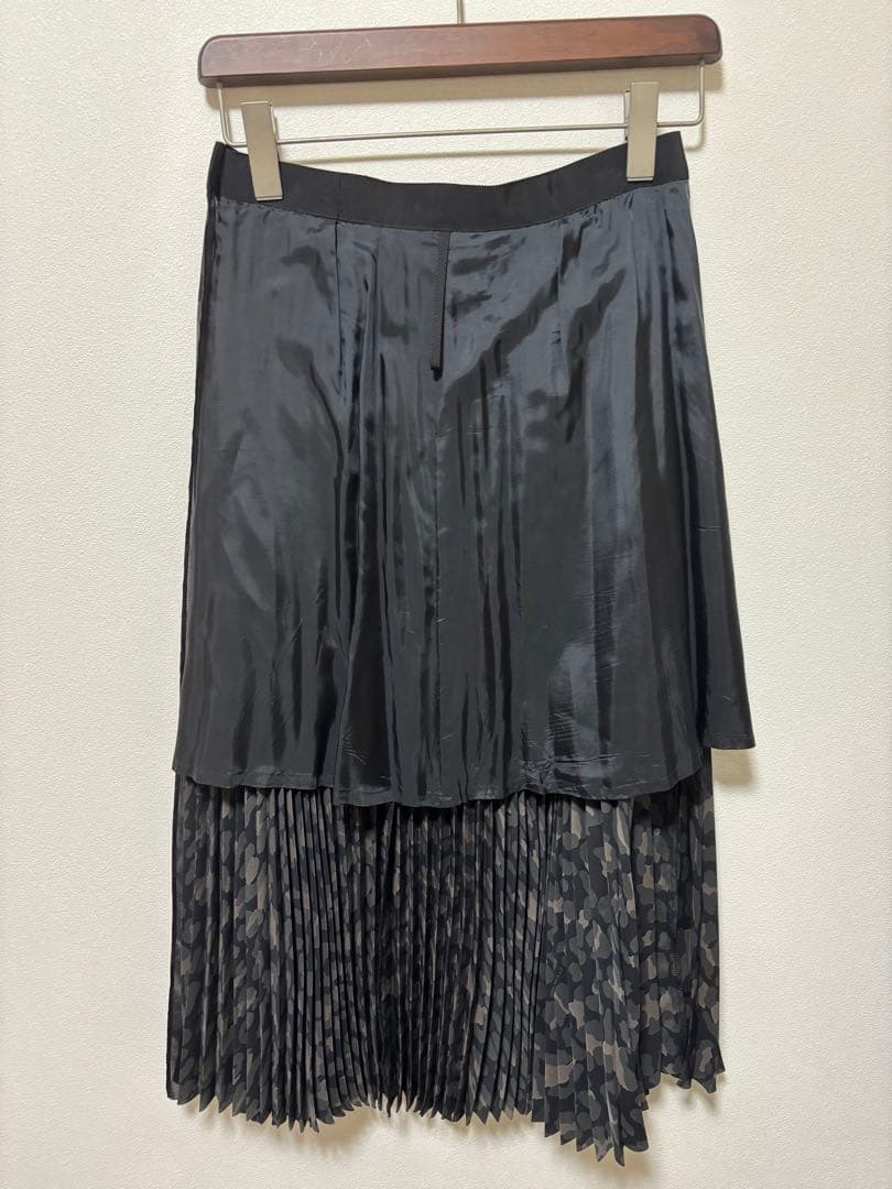sacai（サカイ）マキシ丈 プリーツスカート レオパード Sサイズ相当