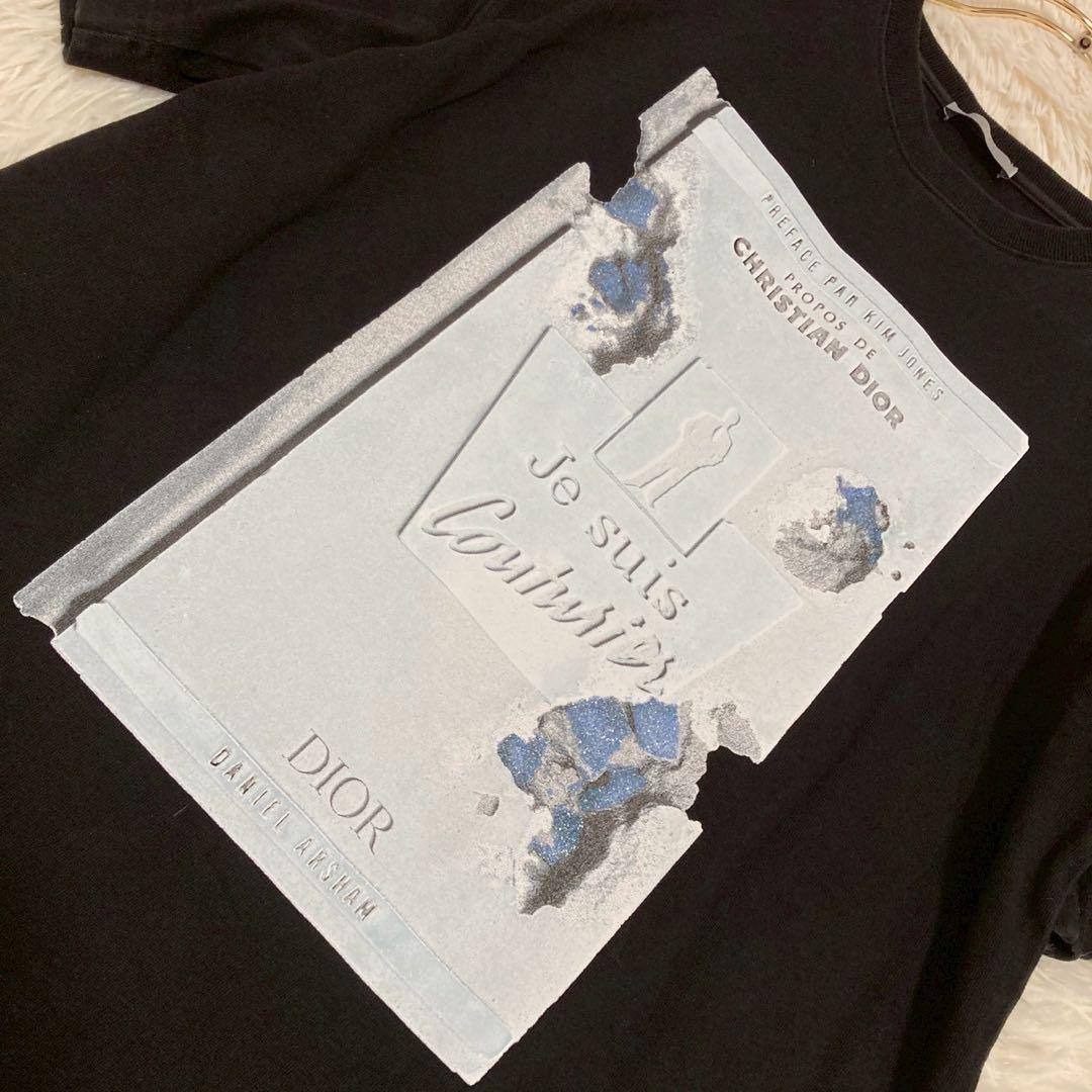 DIOR プリントTシャツ ブラック S カジュアル オシャレ 着回し イラスト
