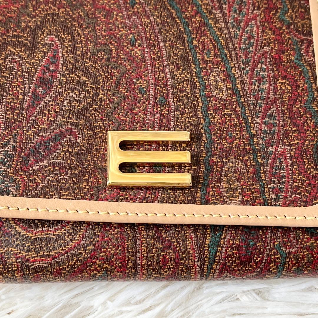 新品未使用✨ETRO エトロ　三つ折り財布　ペイズリー柄　レザー　フロントロゴ