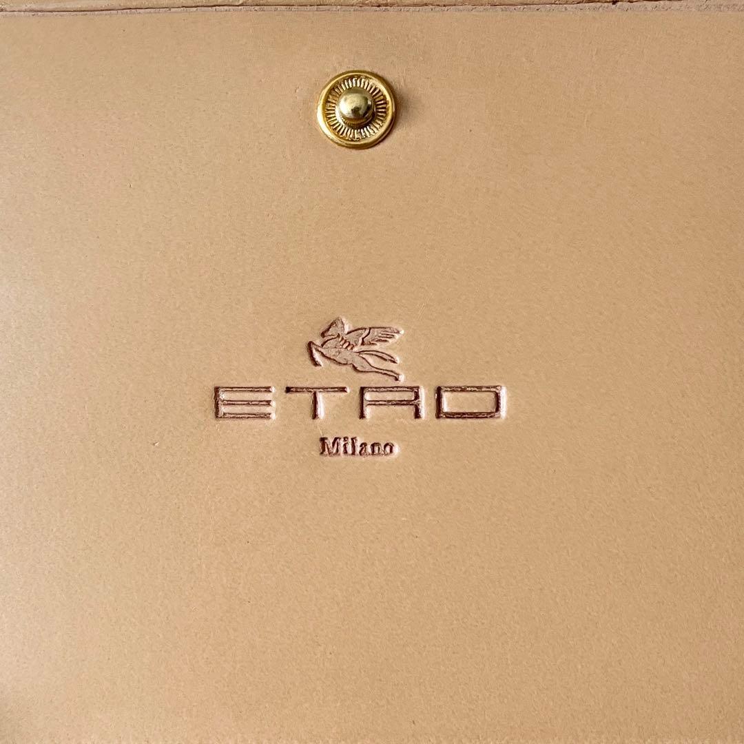 新品未使用✨ETRO エトロ　三つ折り財布　ペイズリー柄　レザー　フロントロゴ
