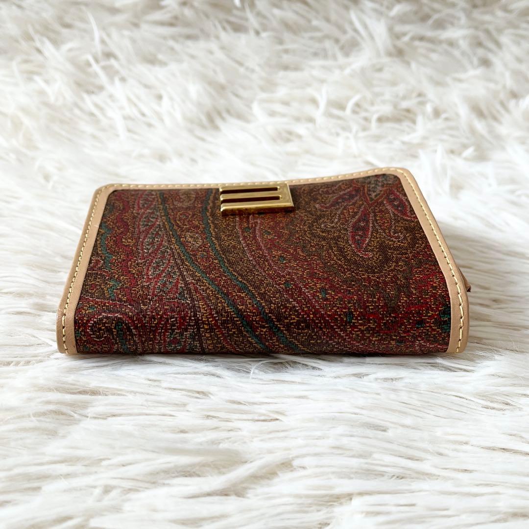 新品未使用✨ETRO エトロ　三つ折り財布　ペイズリー柄　レザー　フロントロゴ