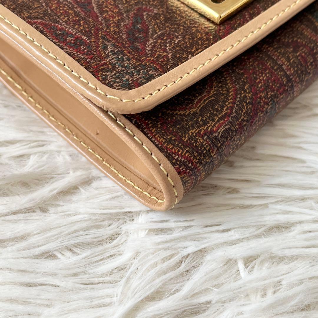新品未使用✨ETRO エトロ　三つ折り財布　ペイズリー柄　レザー　フロントロゴ