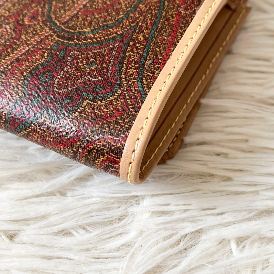 新品未使用✨ETRO エトロ　三つ折り財布　ペイズリー柄　レザー　フロントロゴ