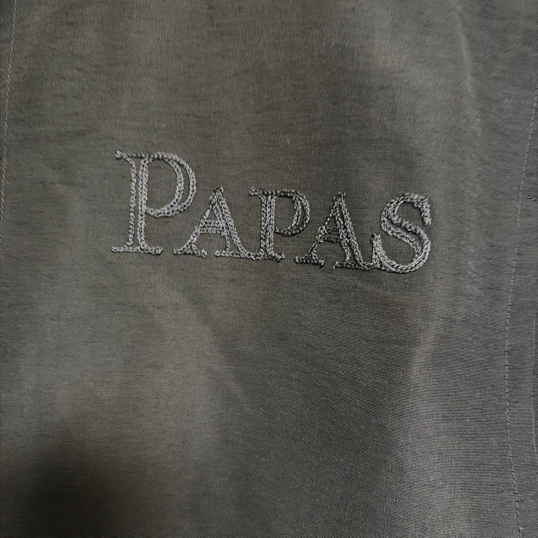リクエスト値下レア美品PAPASリバース刺繍ロゴキルティングパーカ短丈ブルゾンM