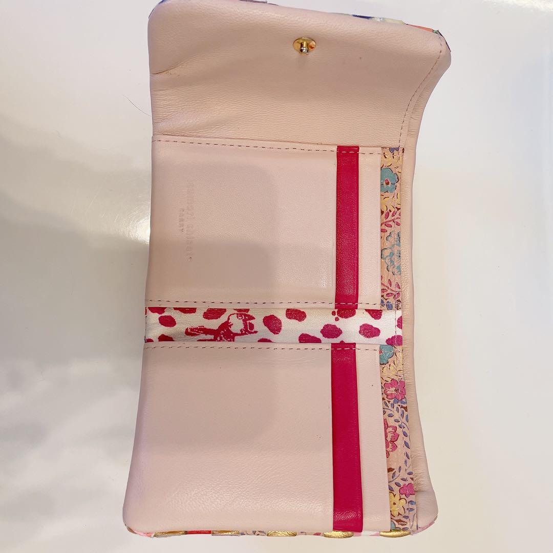 【美品】ツモリチサト　編み込み　メッシュ　折財布　がま口財布　ラインストーン