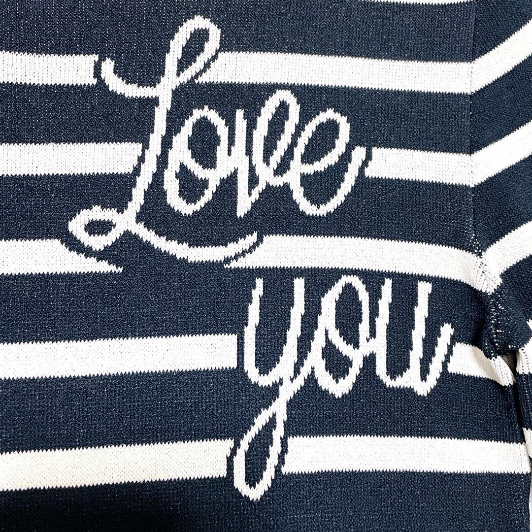 【美品】レッドバレンティノ　ワンピース　ボーダー　ネイビー　濃紺
