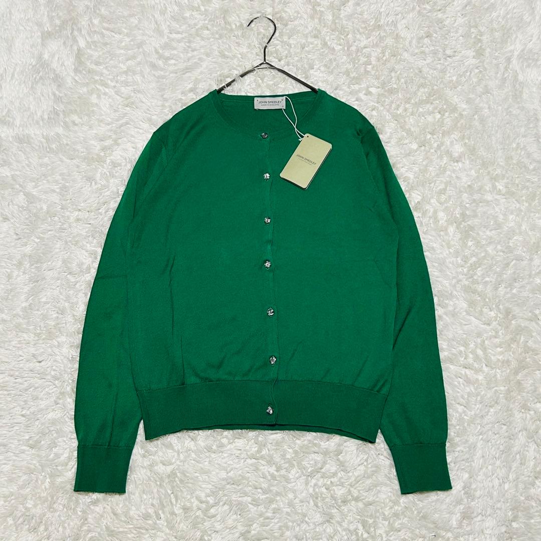 タグ付 未使用級JOHN SMEDLEY クルーネックカーディガン S