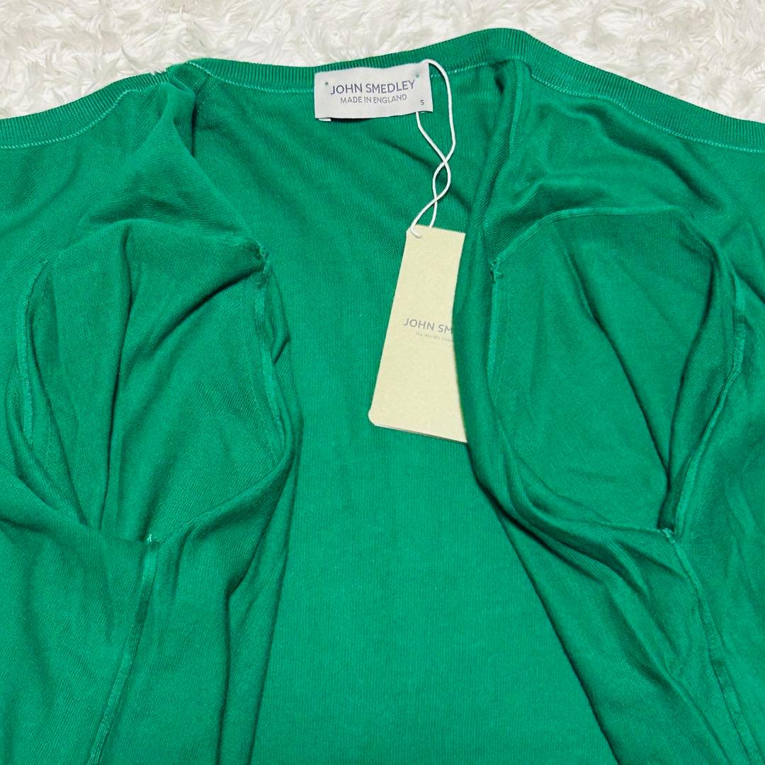 タグ付 未使用級JOHN SMEDLEY クルーネックカーディガン S