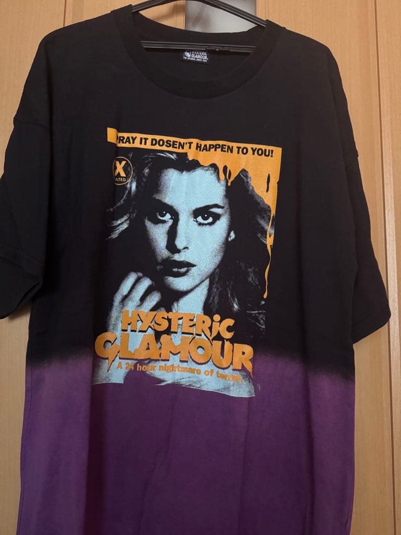 ヒステリックグラマーオーバーサイズTシャツブラックパープル