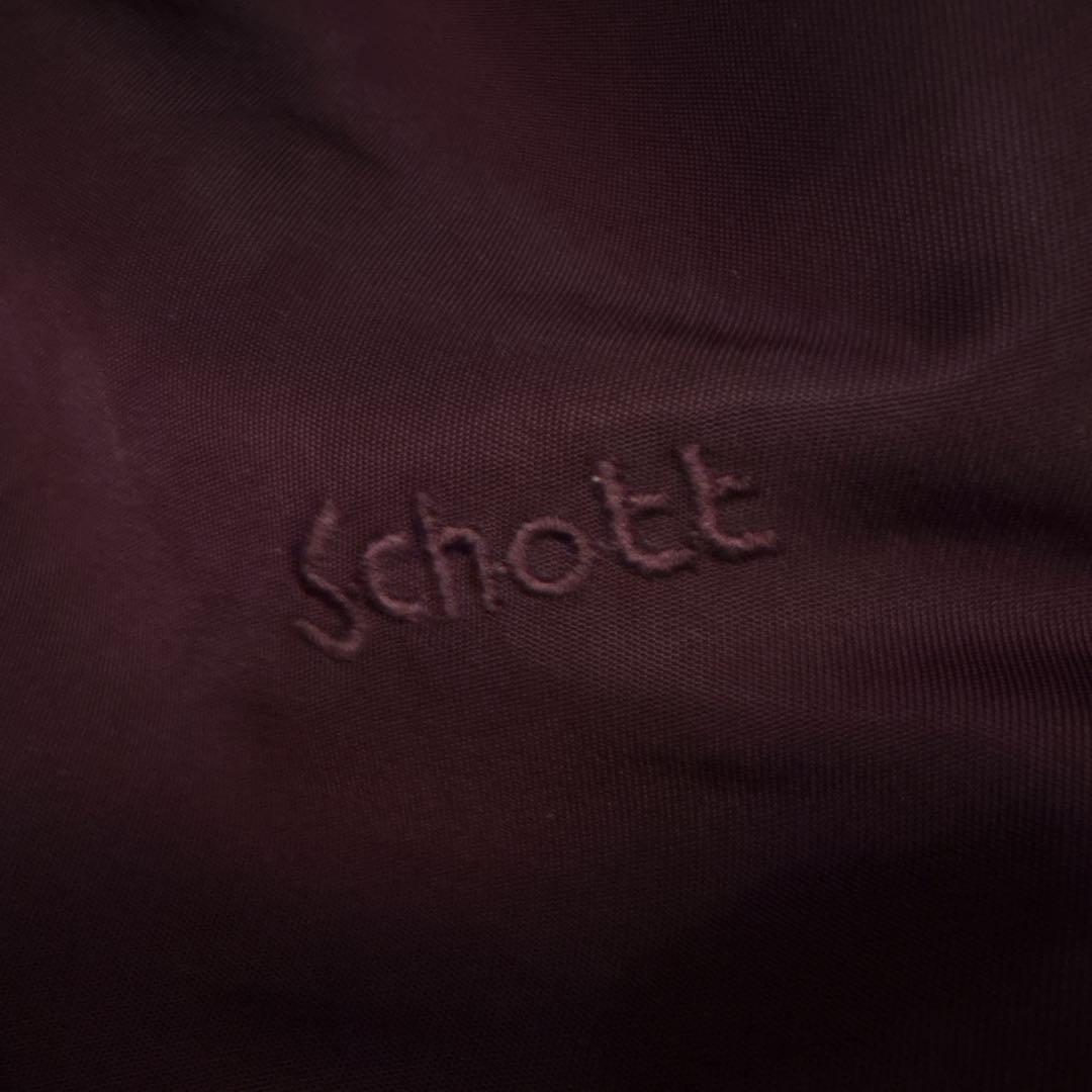 希少サイズXL Schott MA-1 バーガンディ ALPHAジップ 短丈