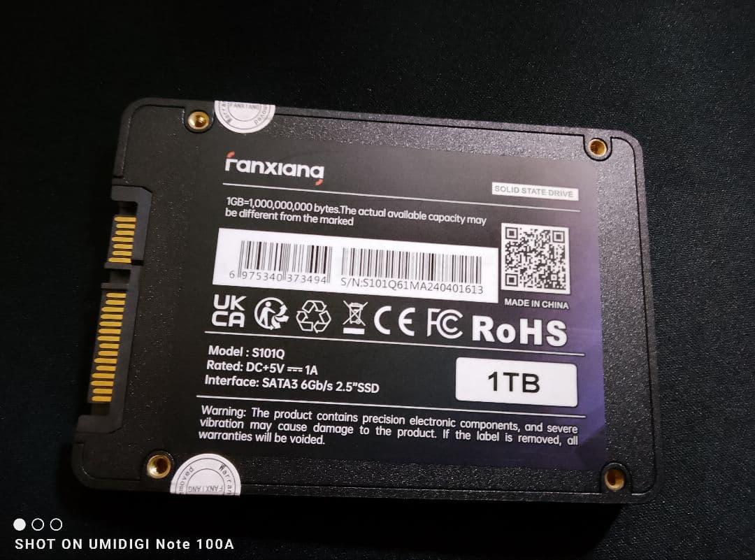 ほぼ新品【健康100％】Fanxiang S101Q 1TB SSD 2.5