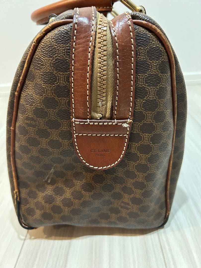 CELINE ブラウン レザーミニボストンバッグ