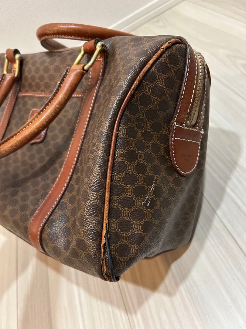 CELINE ブラウン レザーミニボストンバッグ
