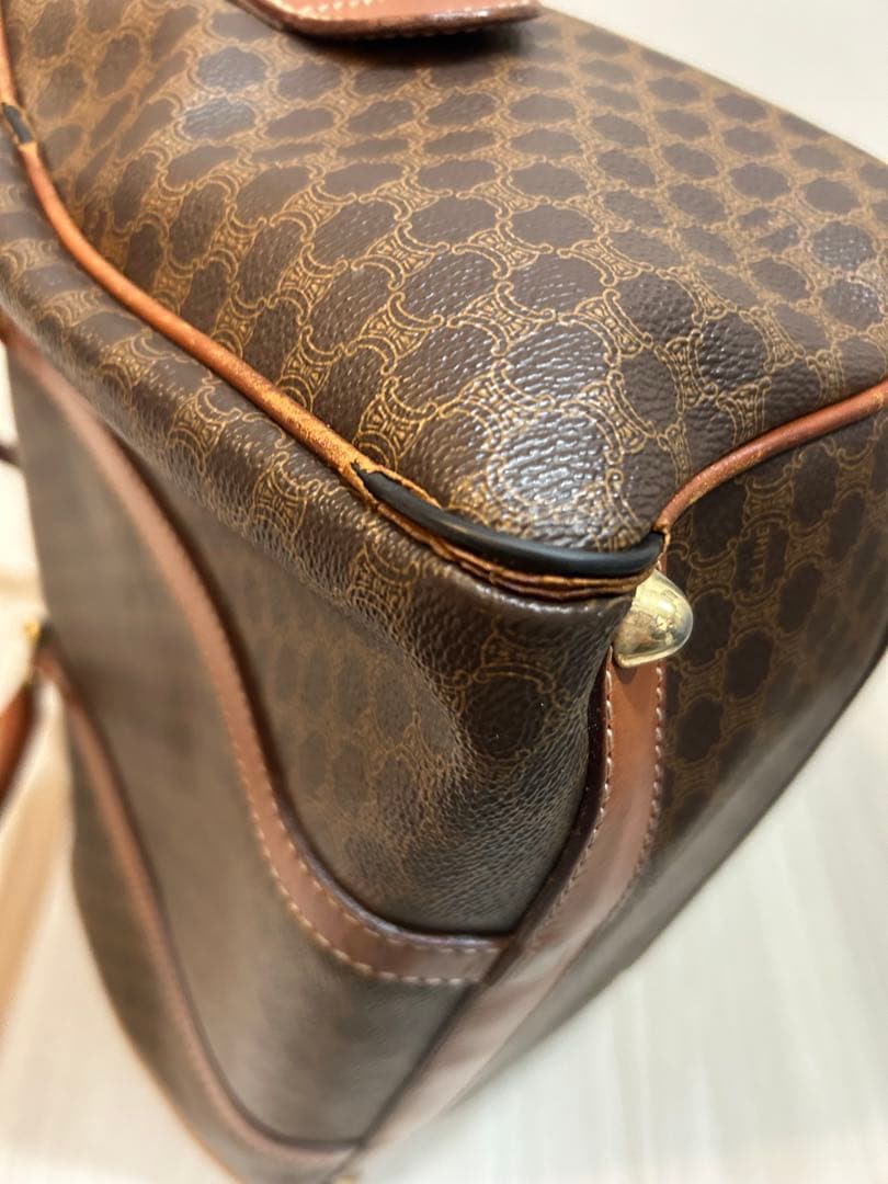 CELINE ブラウン レザーミニボストンバッグ