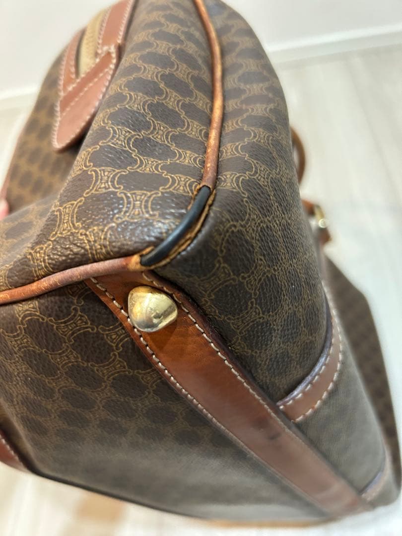 CELINE ブラウン レザーミニボストンバッグ