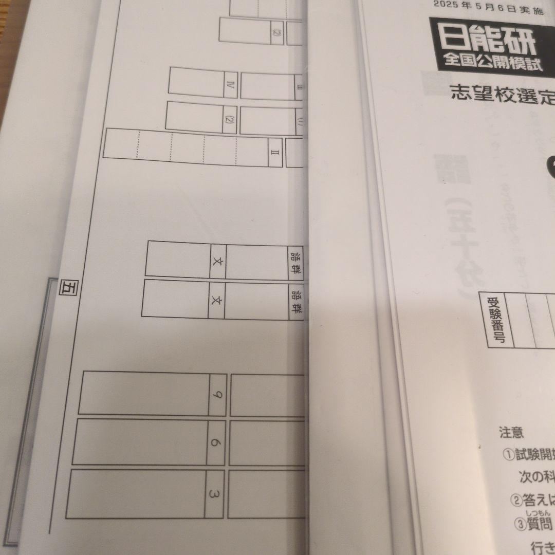 日能研　6年生　公開模試　4教科　解答付き　アンサーガイド付き
