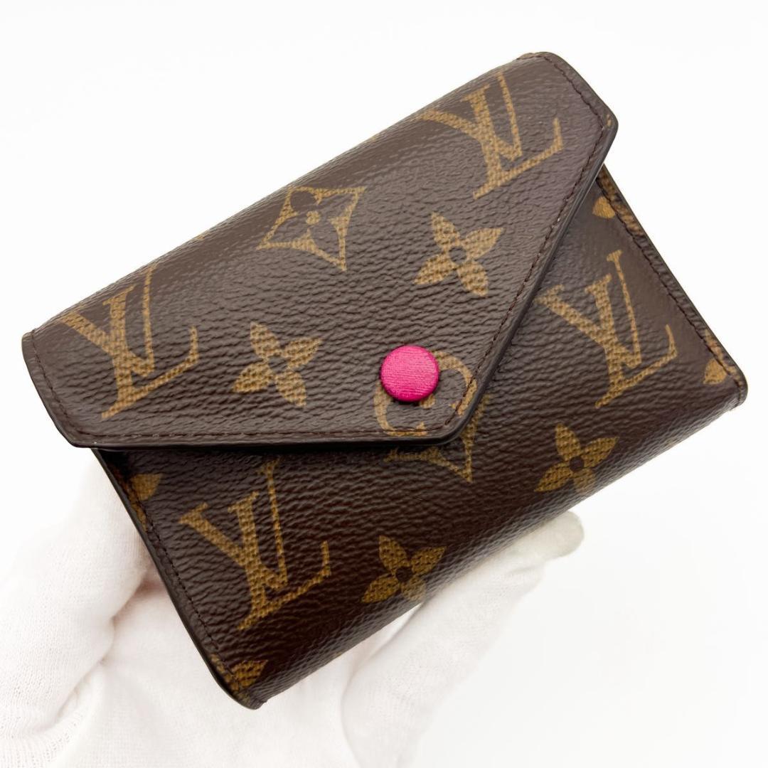 【美品】ヴィトン モノグラム ポルトフォイユ ヴィクトリーヌ フューシャ 財布