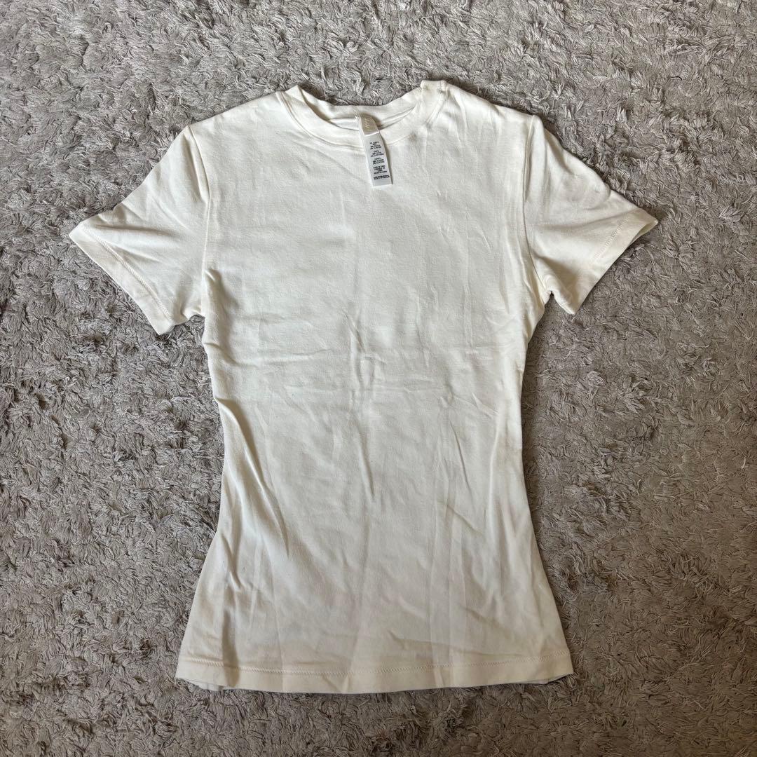 SKIMS T-SHIRT コットンジャージ ホワイト XXS (即日発送可)