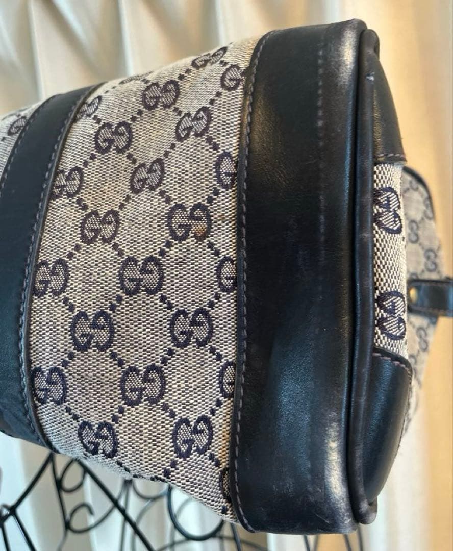 限定値下げGucci GGパターン ボストンバッグ グッチ レザー 黒