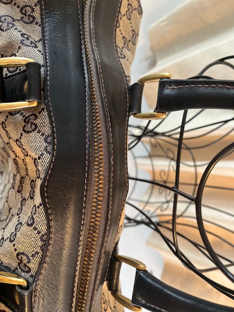限定値下げGucci GGパターン ボストンバッグ グッチ レザー 黒