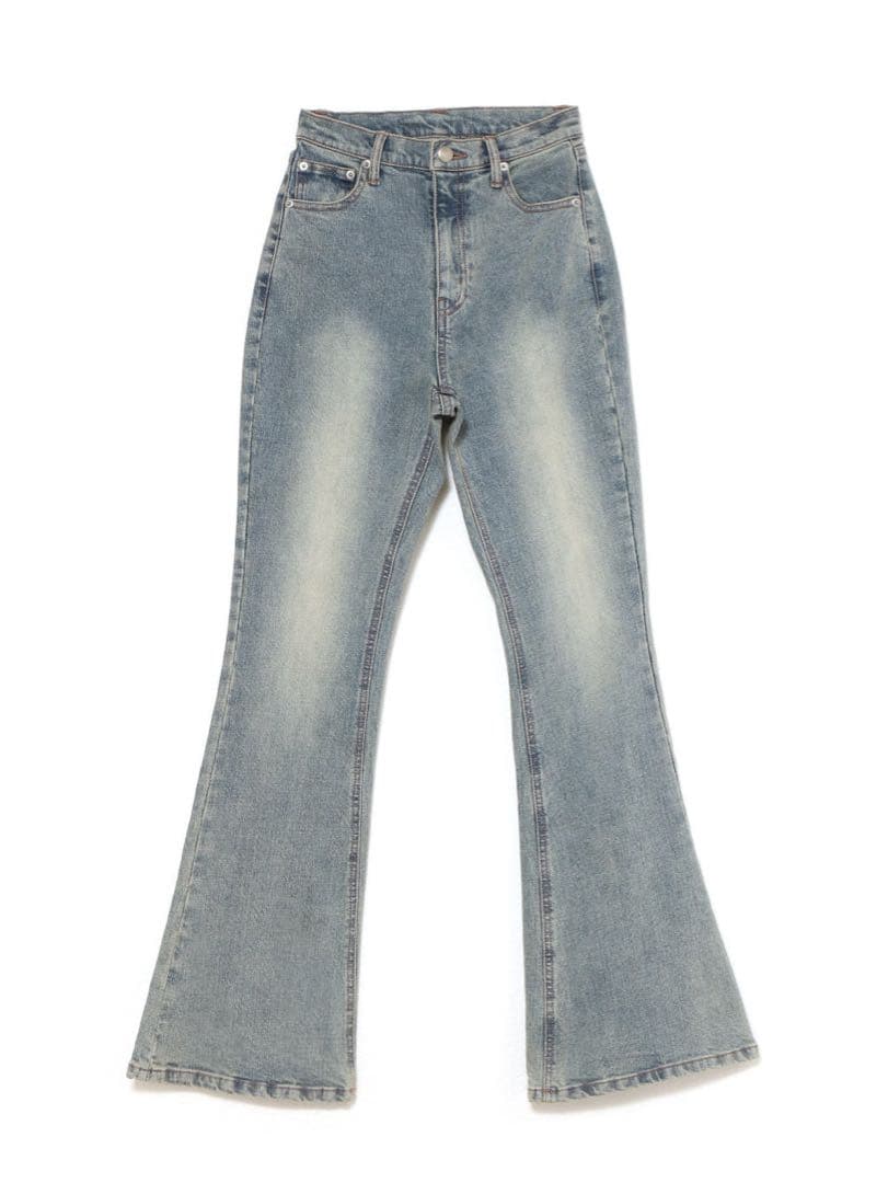 【本日限定価格】Mary logo flare denim blue beige