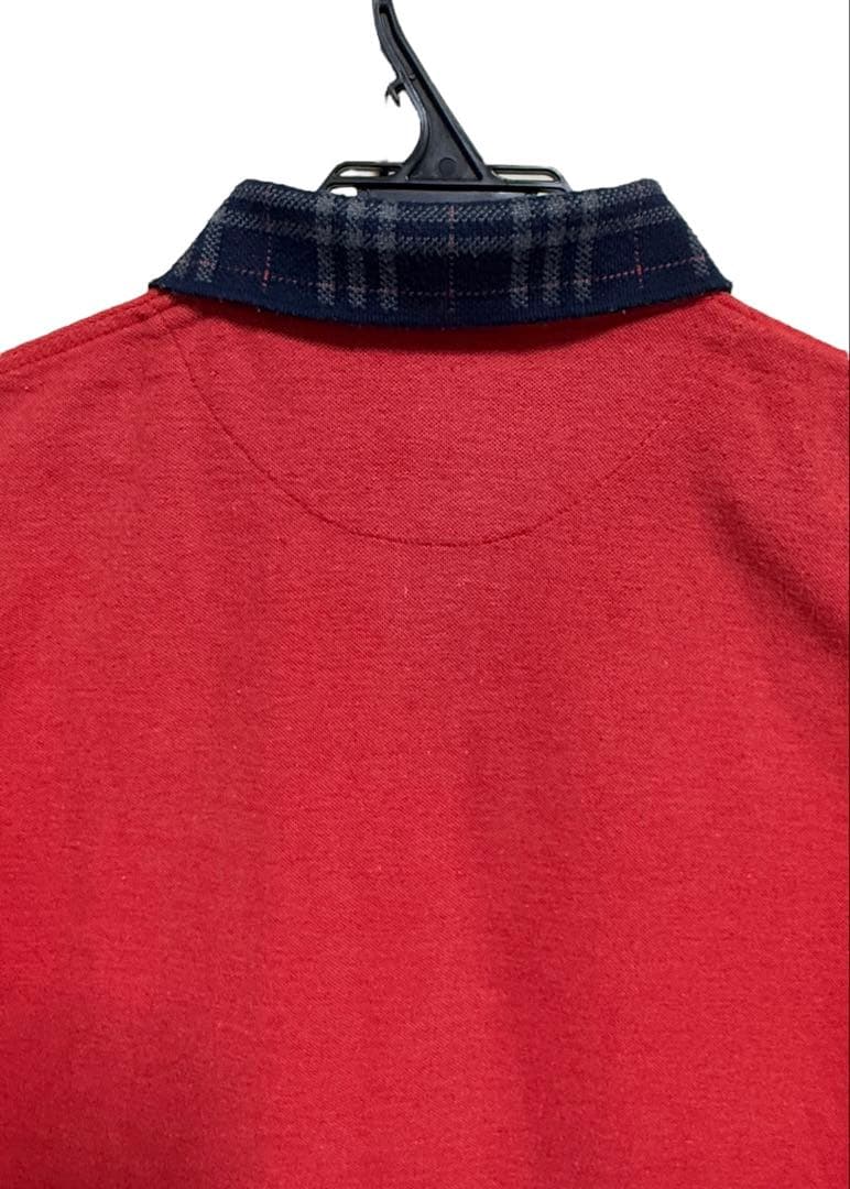 【希少】Burberrys 90s レッド L ジッパーポロシャツ