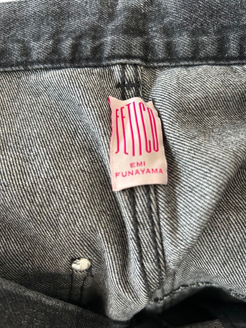 パンツ FETICO FLOWER EMBROIDERED WIDE JEANS
