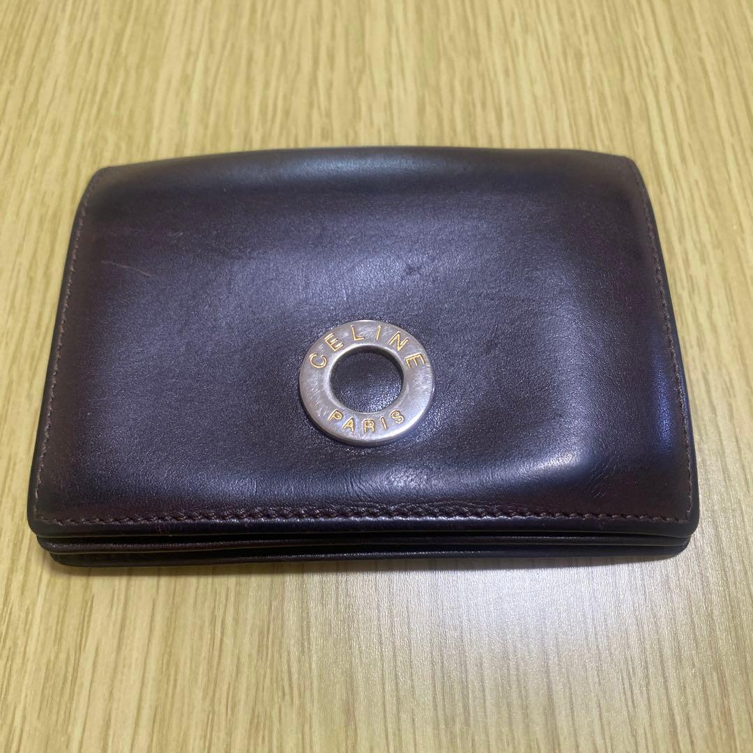 CELINE セリーヌ 二つ折り財布 サークルロゴオールドセリーヌ ヴィンテージ