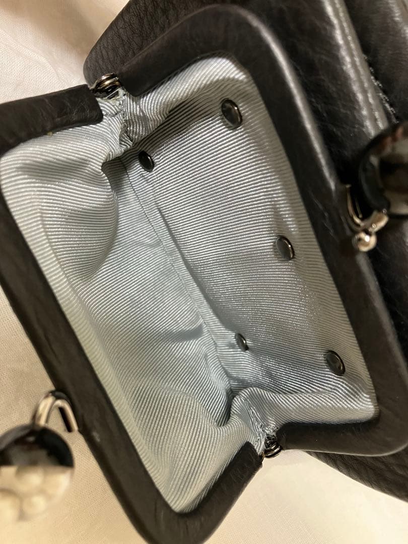 【美品】ear PAPILLONNER 牛革がま口財布 イアパピヨネ