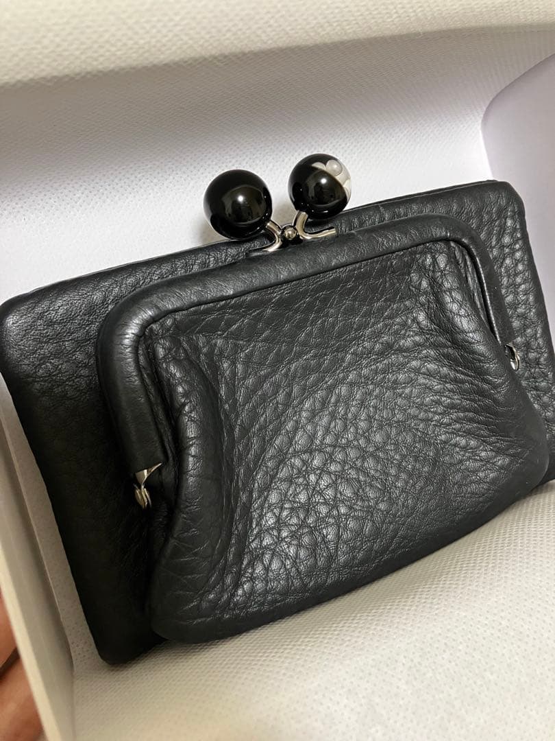 【美品】ear PAPILLONNER 牛革がま口財布 イアパピヨネ