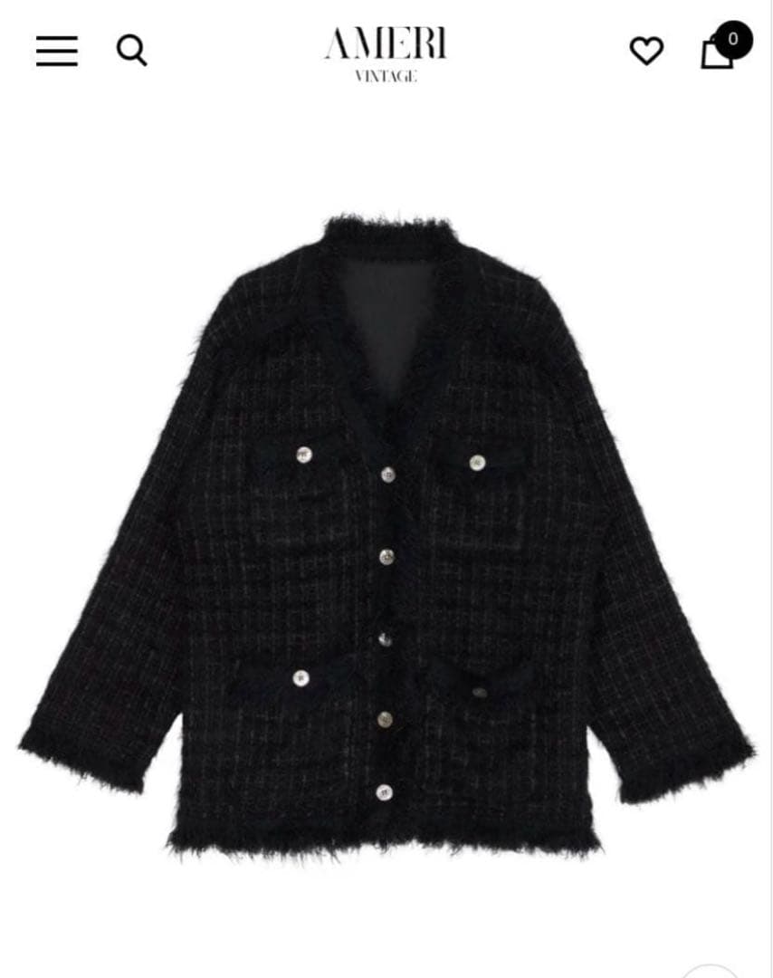 ameri TWEED FRINGE KNIT CARDIGAN アメリ