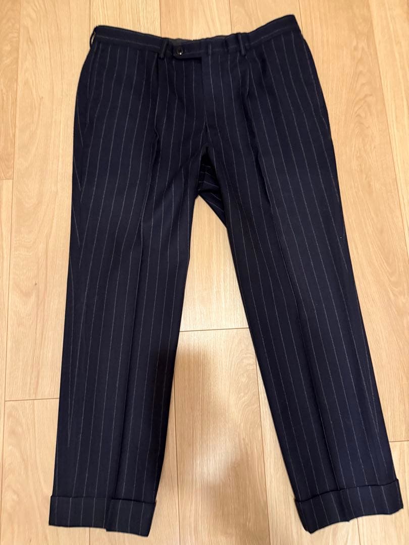 【Ryo 】BEAMS F ストライプスーツ ネイビー×白 48
