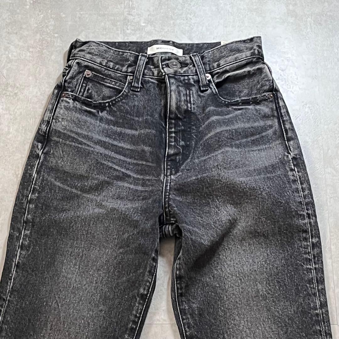 【MOUSSY マウジー】デニムパンツ MVSフレア 黒 24 美品 ジーンズ