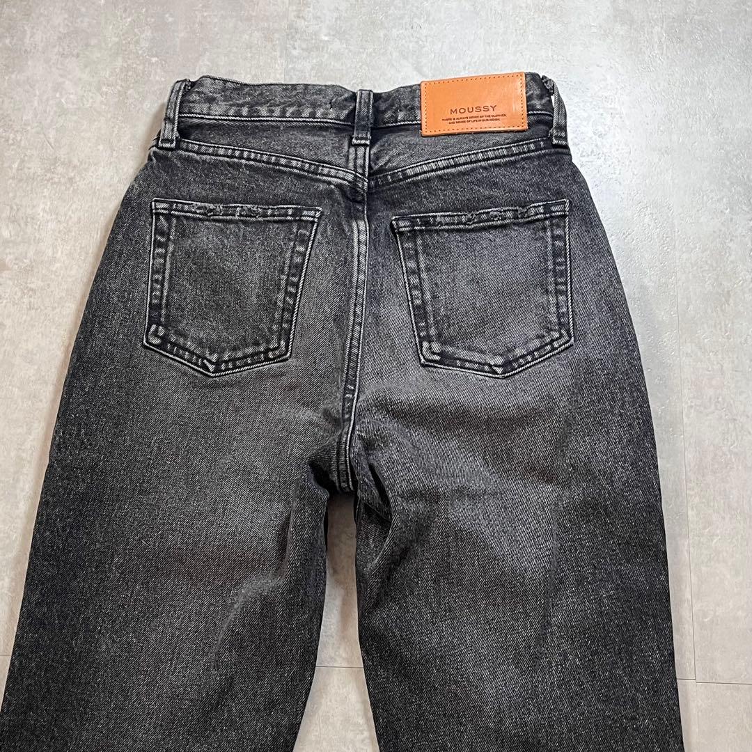 【MOUSSY マウジー】デニムパンツ MVSフレア 黒 24 美品 ジーンズ