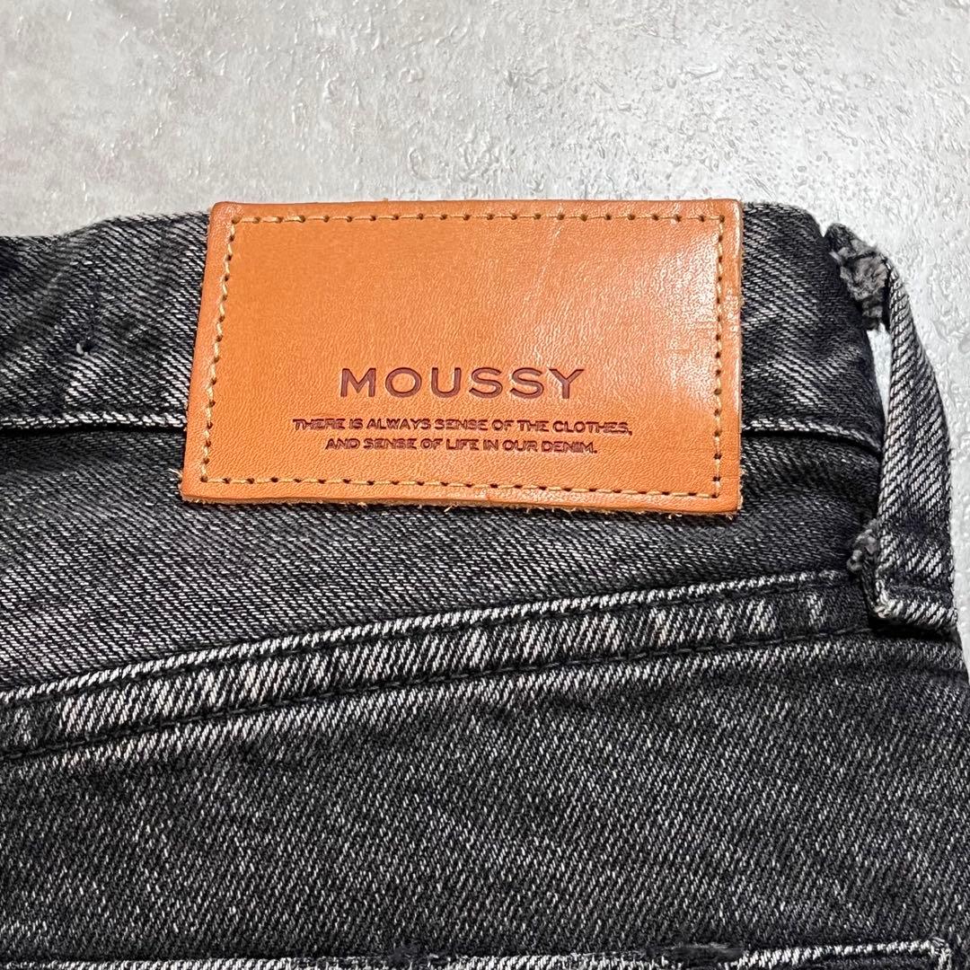 【MOUSSY マウジー】デニムパンツ MVSフレア 黒 24 美品 ジーンズ