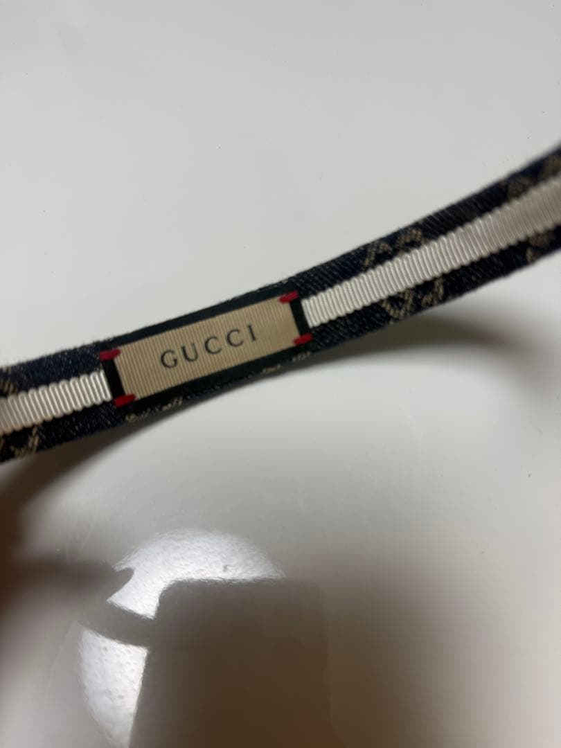 GUCCI デニムヘアバンド ネイビー