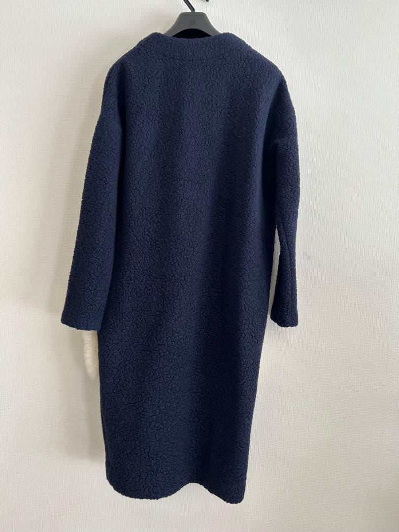 ANNE VEST ネイビー ロングコート　ファーポケット