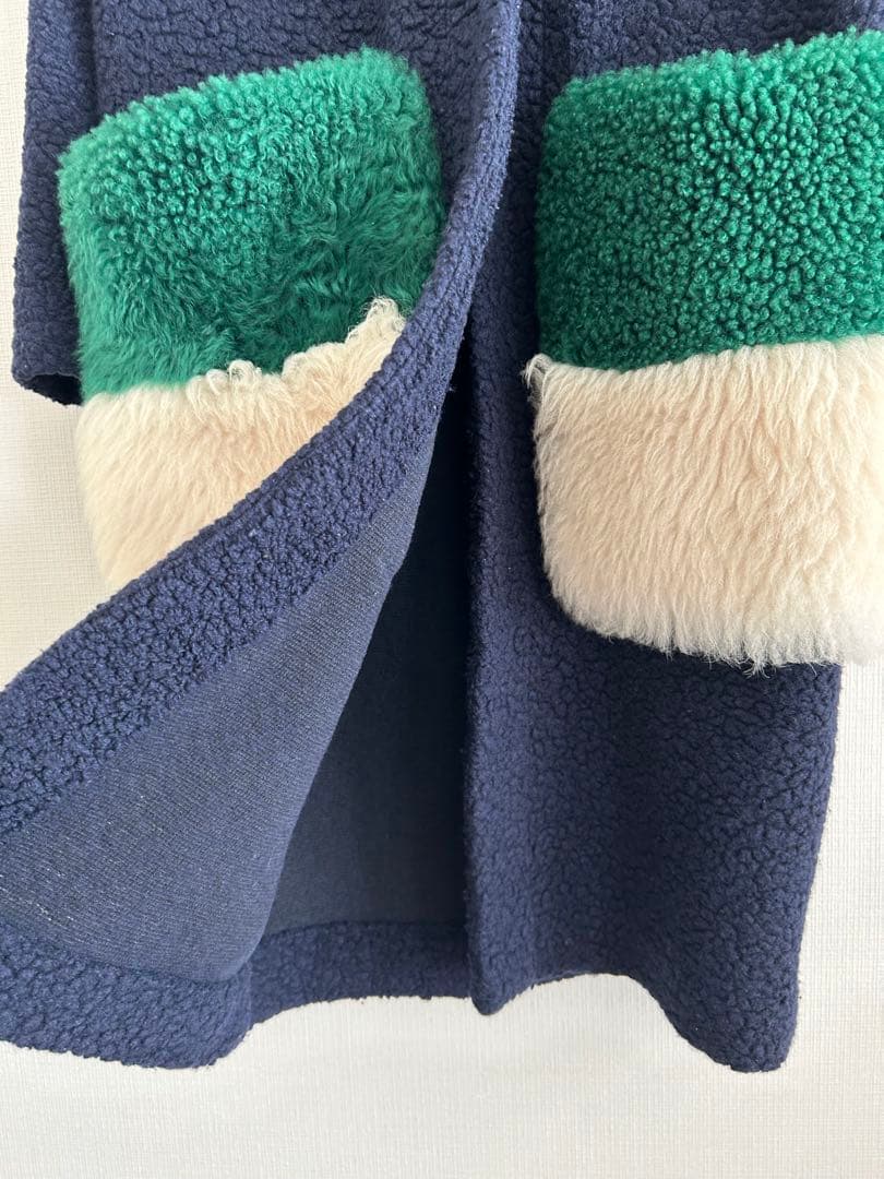 ANNE VEST ネイビー ロングコート　ファーポケット