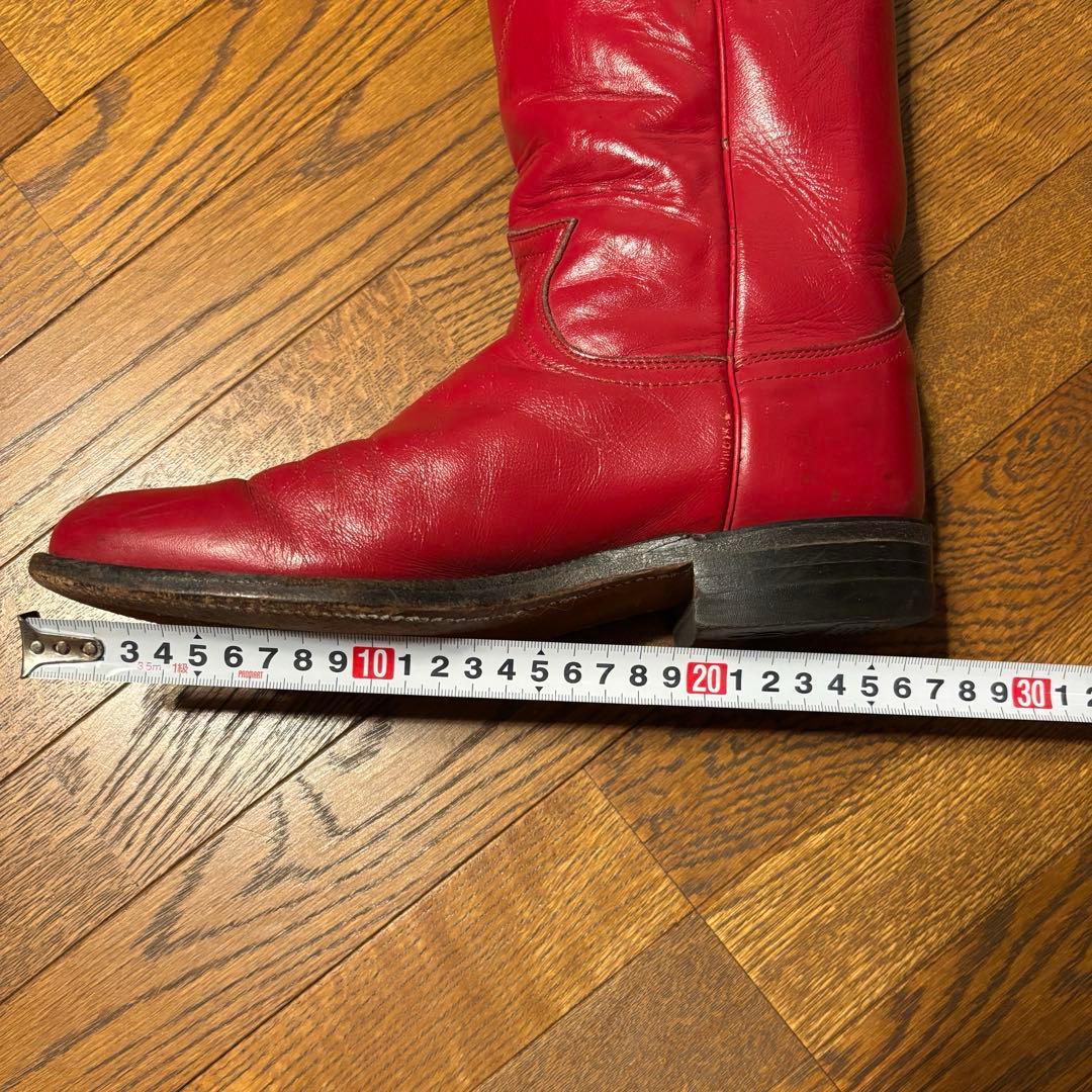 最終価格！24㎝　Justinウエスタンブーツ　ヴィンテージ　赤